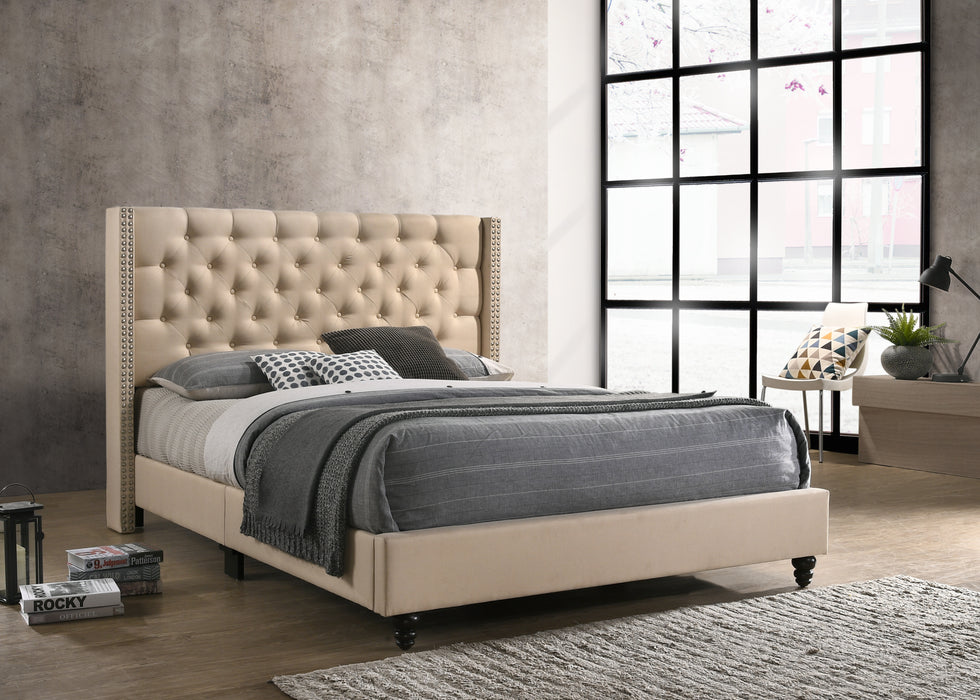 Glory Furniture Julie G1903-UP UpholsteRed Bed Beige