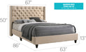 Glory Furniture Julie G1903-UP UpholsteRed Bed Beige