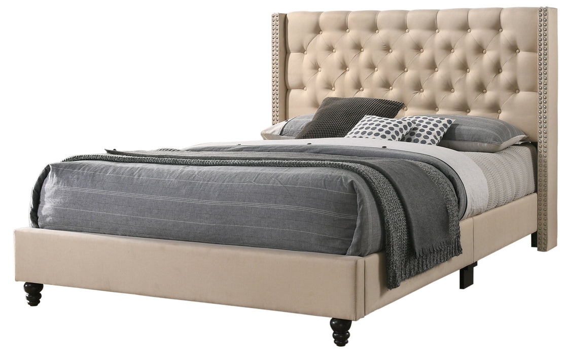 Glory Furniture Julie G1903-UP UpholsteRed Bed Beige