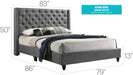 Glory Furniture Julie G1904-UP UpholsteRed Bed Gray