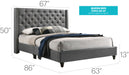 Glory Furniture Julie G1904-UP UpholsteRed Bed Gray