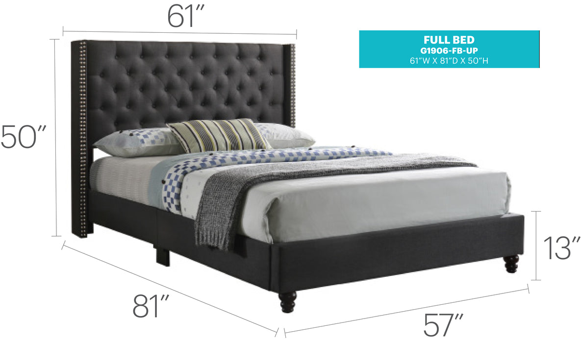 Glory Furniture Julie G1906-UP UpholsteRed Bed Black 
