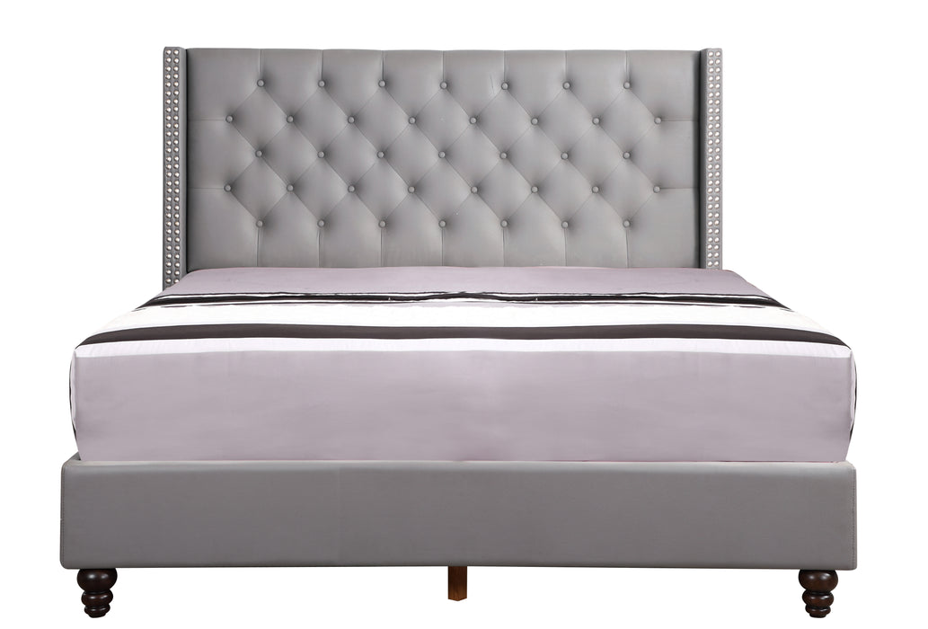Glory Furniture Julie G1912-UP UpholsteRed Bed Light Grey