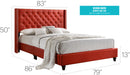 Glory Furniture Julie G1917-UP UpholsteRed Bed Red