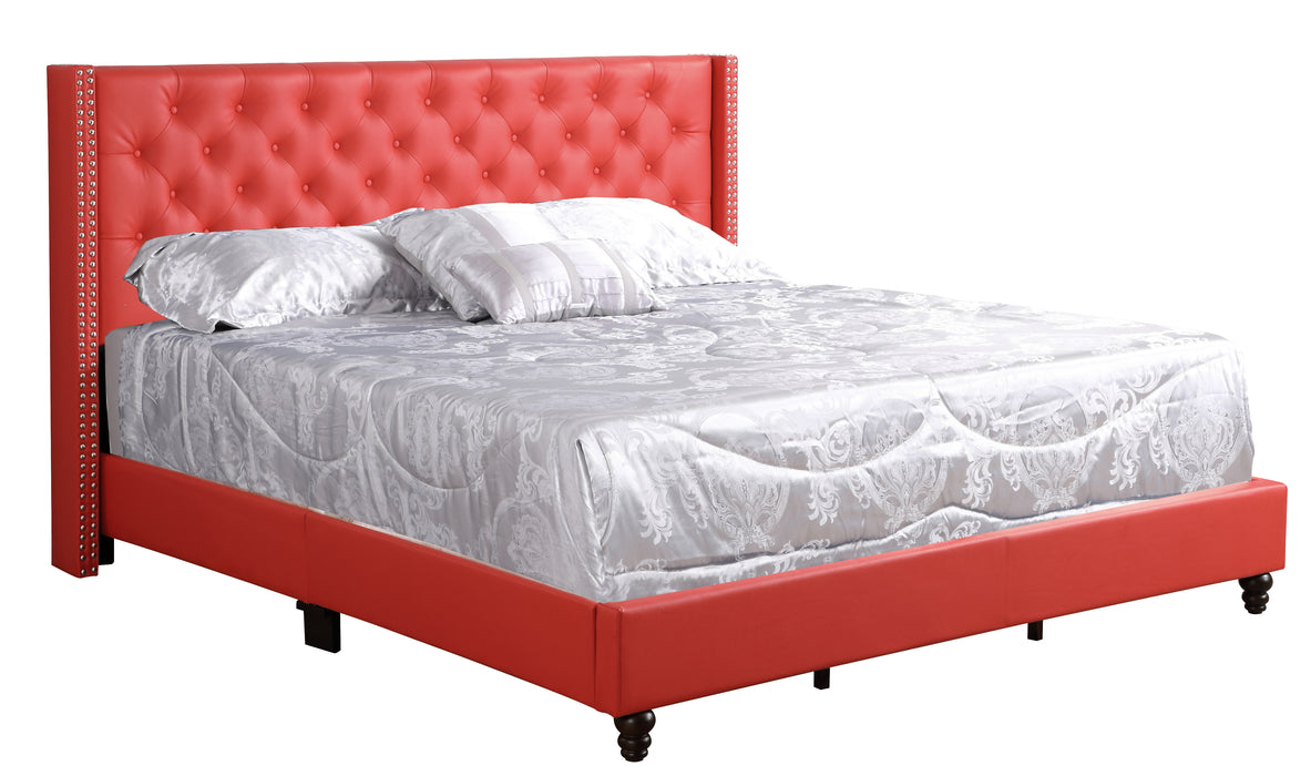 Glory Furniture Julie G1917-UP UpholsteRed Bed Red