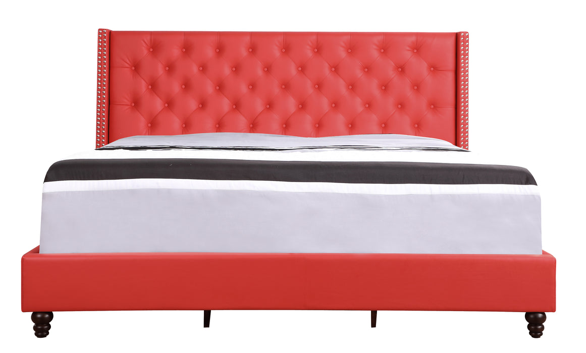 Glory Furniture Julie G1917-UP UpholsteRed Bed Red