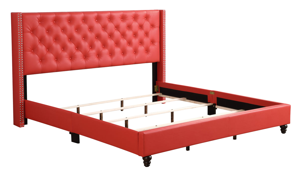 Glory Furniture Julie G1917-UP UpholsteRed Bed Red