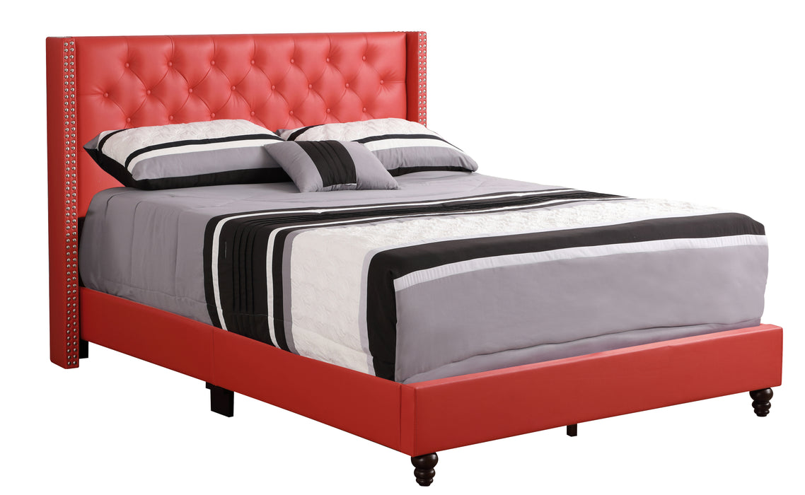 Glory Furniture Julie G1917-UP UpholsteRed Bed Red