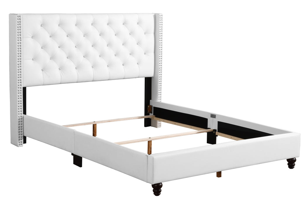 Glory Furniture Julie G1918-UP UpholsteRed Bed White 