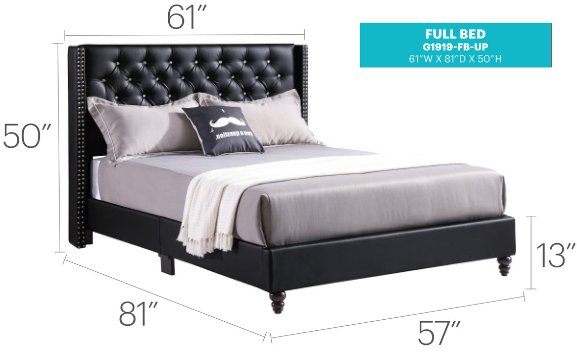 Glory Furniture Julie G1919-UP UpholsteRed Bed Black 