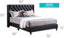 Glory Furniture Julie G1919-UP UpholsteRed Bed Black 