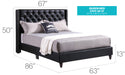 Glory Furniture Julie G1919-UP UpholsteRed Bed Black 