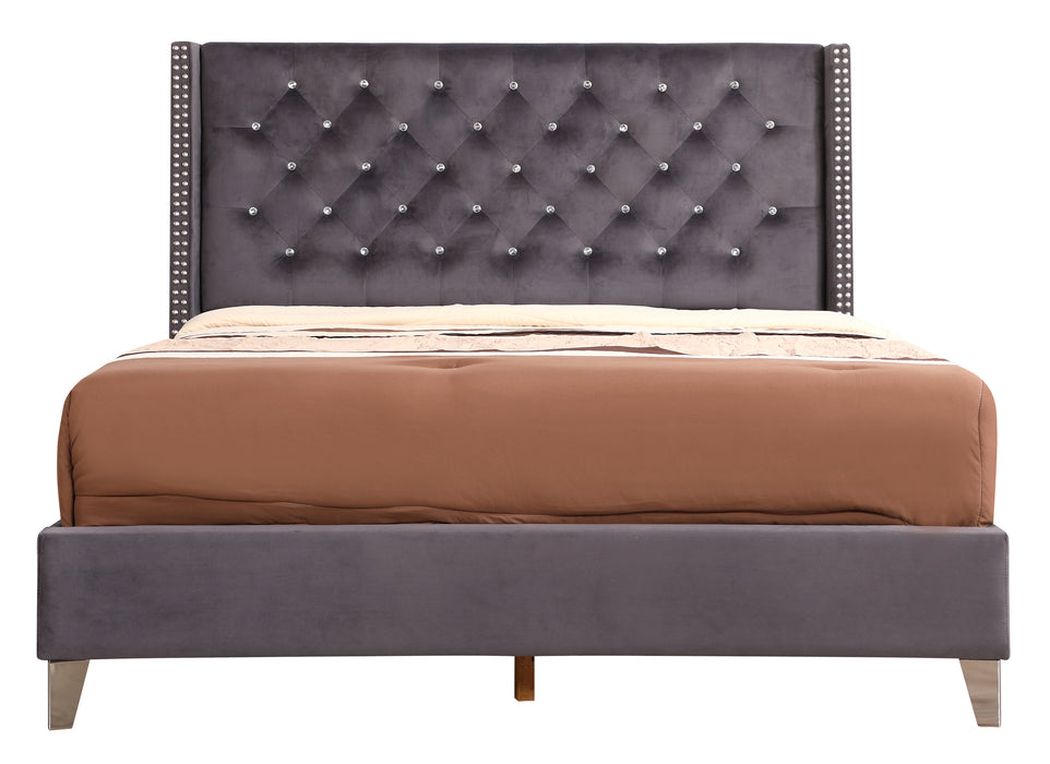 Glory Furniture Julie G1920-UP UpholsteRed Bed Gray