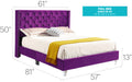 Glory Furniture Julie G1921-UP  UpholsteRed Bed Purple