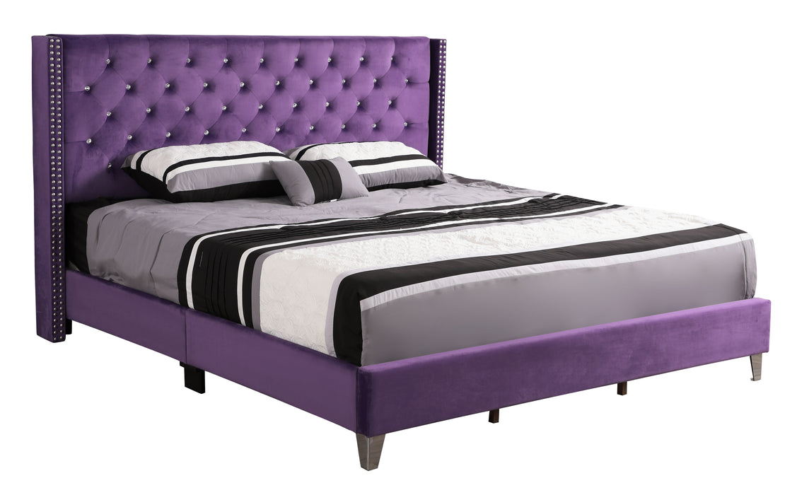 Glory Furniture Julie G1921-UP  UpholsteRed Bed Purple