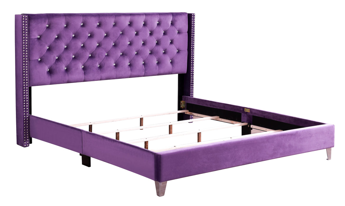 Glory Furniture Julie G1921-UP  UpholsteRed Bed Purple