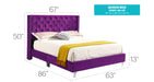 Glory Furniture Julie G1921-UP  UpholsteRed Bed Purple