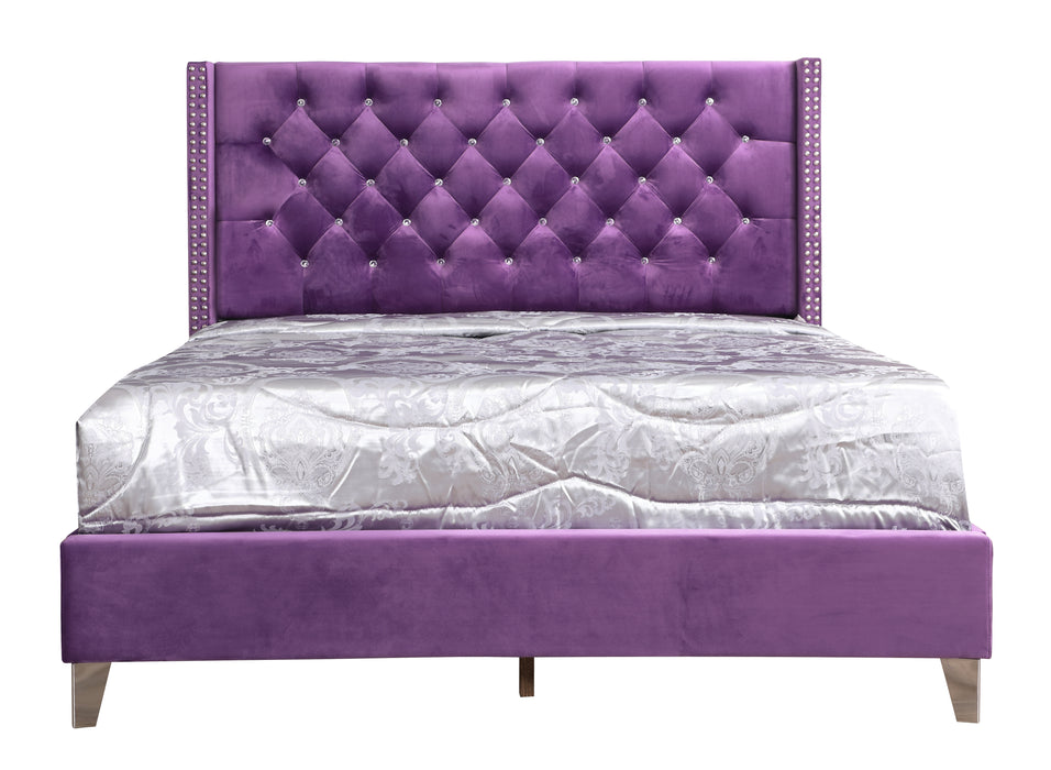 Glory Furniture Julie G1921-UP  UpholsteRed Bed Purple