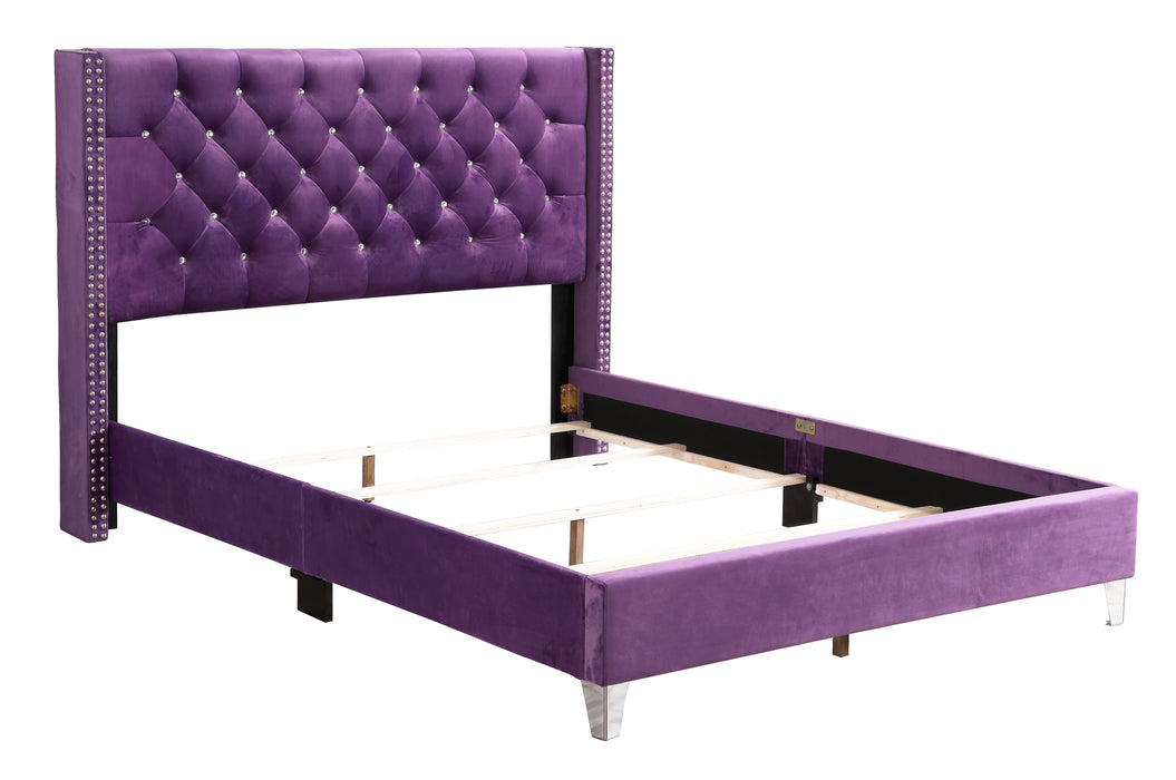 Glory Furniture Julie G1921-UP  UpholsteRed Bed Purple