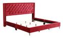 Glory Furniture Julie G1922-UP UpholsteRed Bed Cherry