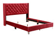 Glory Furniture Julie G1922-UP UpholsteRed Bed Cherry