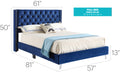 Glory Furniture Julie G1924-UP UpholsteRed Bed Navy Blue