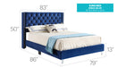 Glory Furniture Julie G1924-UP UpholsteRed Bed Navy Blue