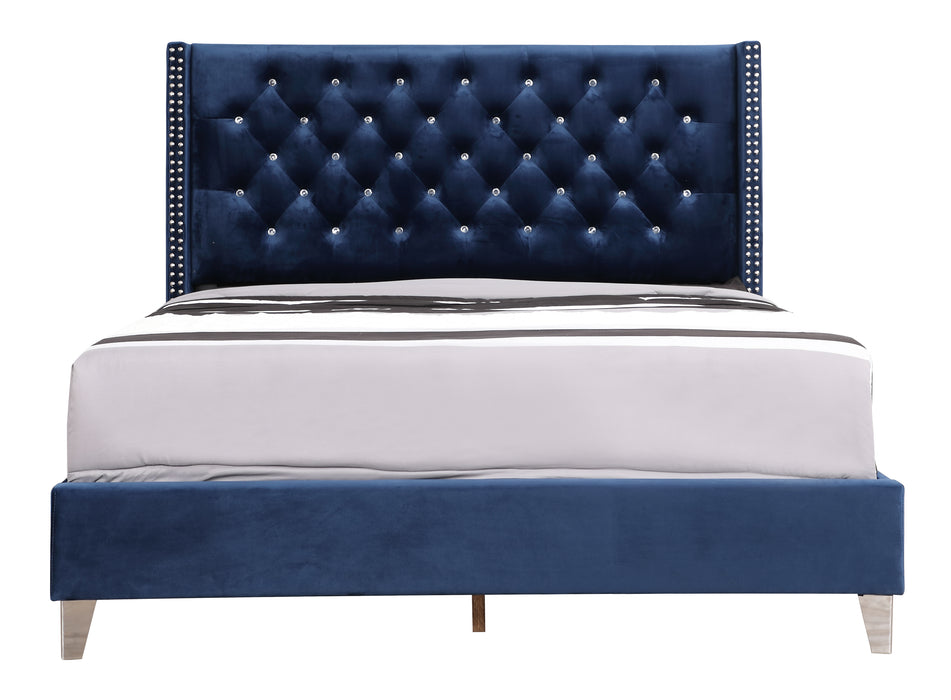 Glory Furniture Julie G1924-UP UpholsteRed Bed Navy Blue