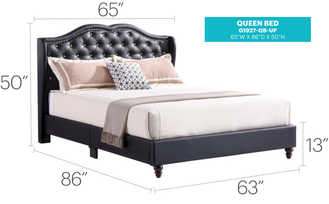 Glory Furniture Joy G1927-UP UpholsteRed Bed Black