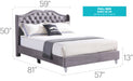 Glory Furniture Joy G1931-UP UpholsteRed Bed Gray