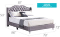 Glory Furniture Joy G1931-UP UpholsteRed Bed Gray