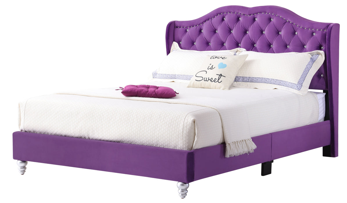 Glory Furniture Joy G1932-UP UpholsteRed Bed Purple 