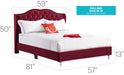 Glory Furniture Joy G1933-UP UpholsteRed Bed Cherry