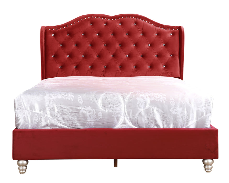 Glory Furniture Joy G1933-UP UpholsteRed Bed Cherry