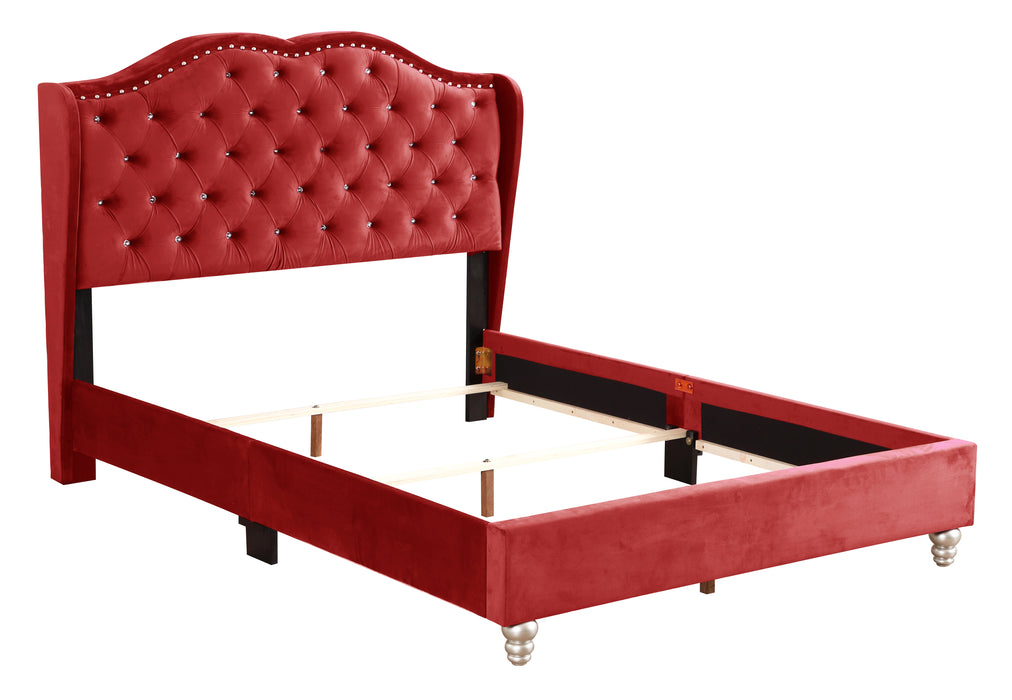 Glory Furniture Joy G1933-UP UpholsteRed Bed Cherry