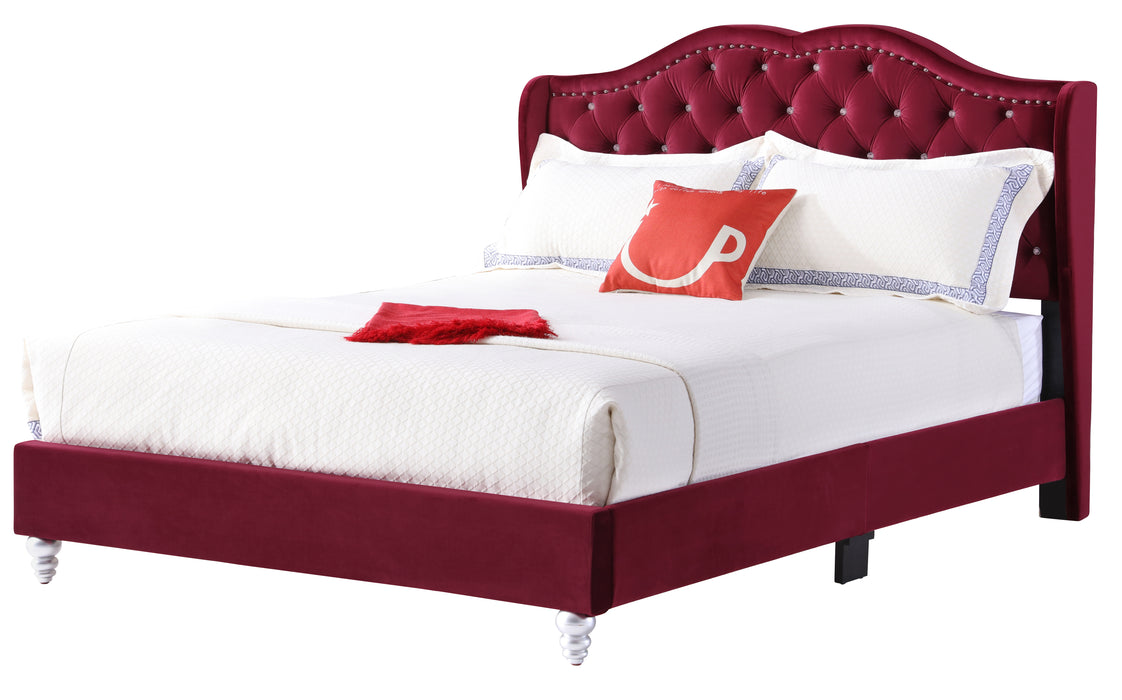 Glory Furniture Joy G1933-UP UpholsteRed Bed Cherry