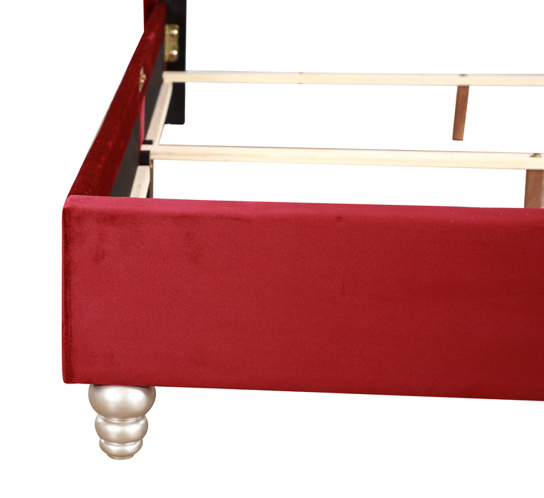 Glory Furniture Joy G1933-UP UpholsteRed Bed Cherry