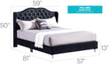 Glory Furniture Joy G1934-UP UpholsteRed Bed Black