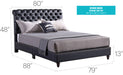Glory Furniture Maxx G1936-UP Tufted UpholsteRed Bed Black