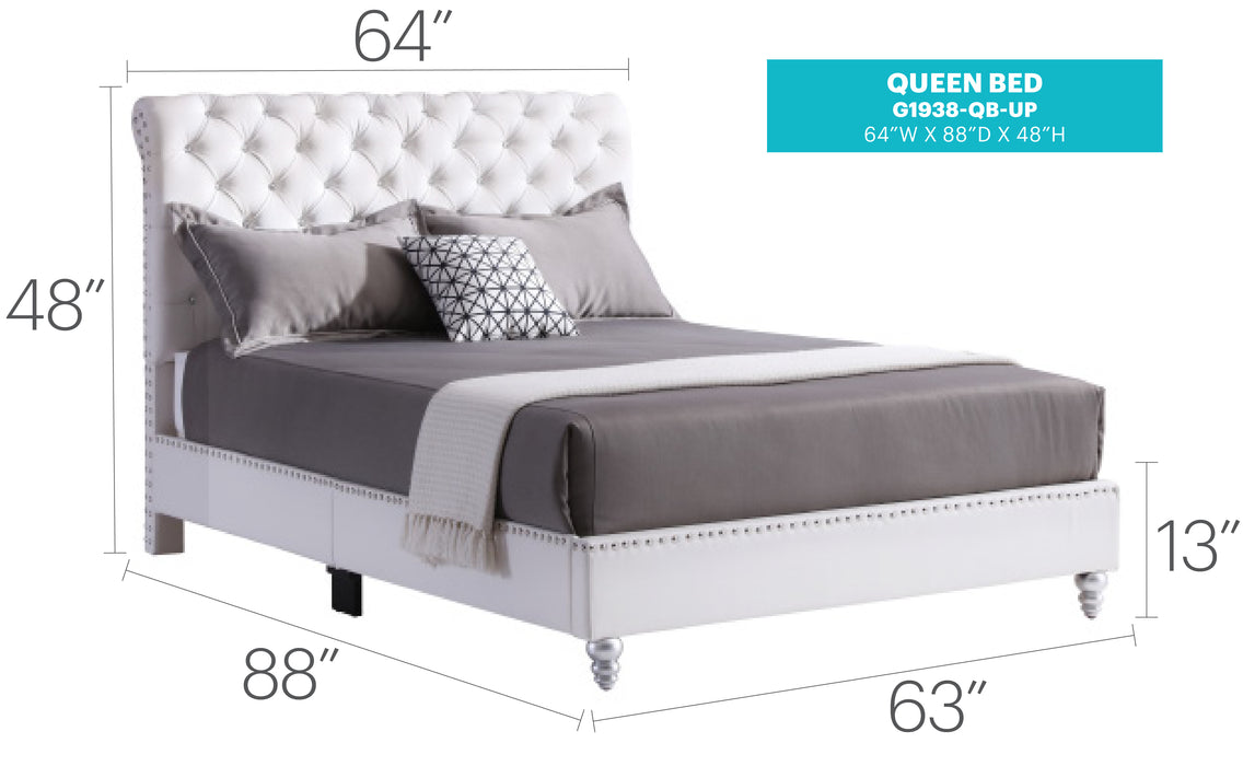 Glory Furniture Maxx G1938-UP Tufted UpholsteRed Bed White 