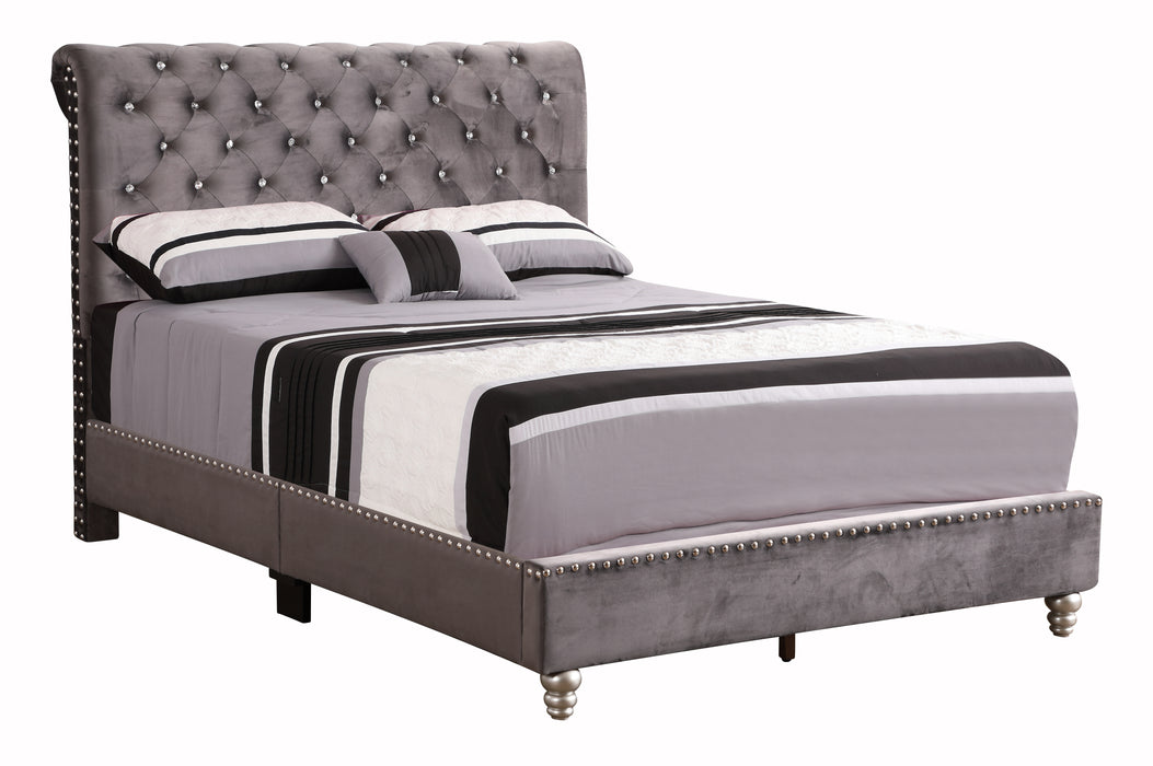 Glory Furniture Maxx G1940-UP Tufted UpholsteRed Bed Gray