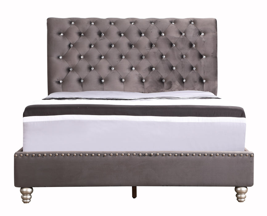 Glory Furniture Maxx G1940-UP Tufted UpholsteRed Bed Gray