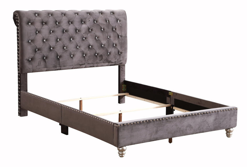 Glory Furniture Maxx G1940-UP Tufted UpholsteRed Bed Gray