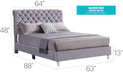 Glory Furniture Maxx G1940-UP Tufted UpholsteRed Bed Gray