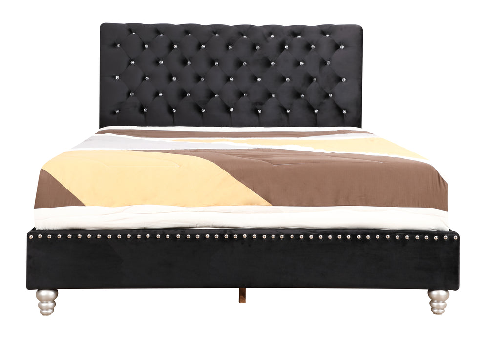 Glory Furniture Maxx G1942-UP Tufted UpholsteRed Bed , Black 