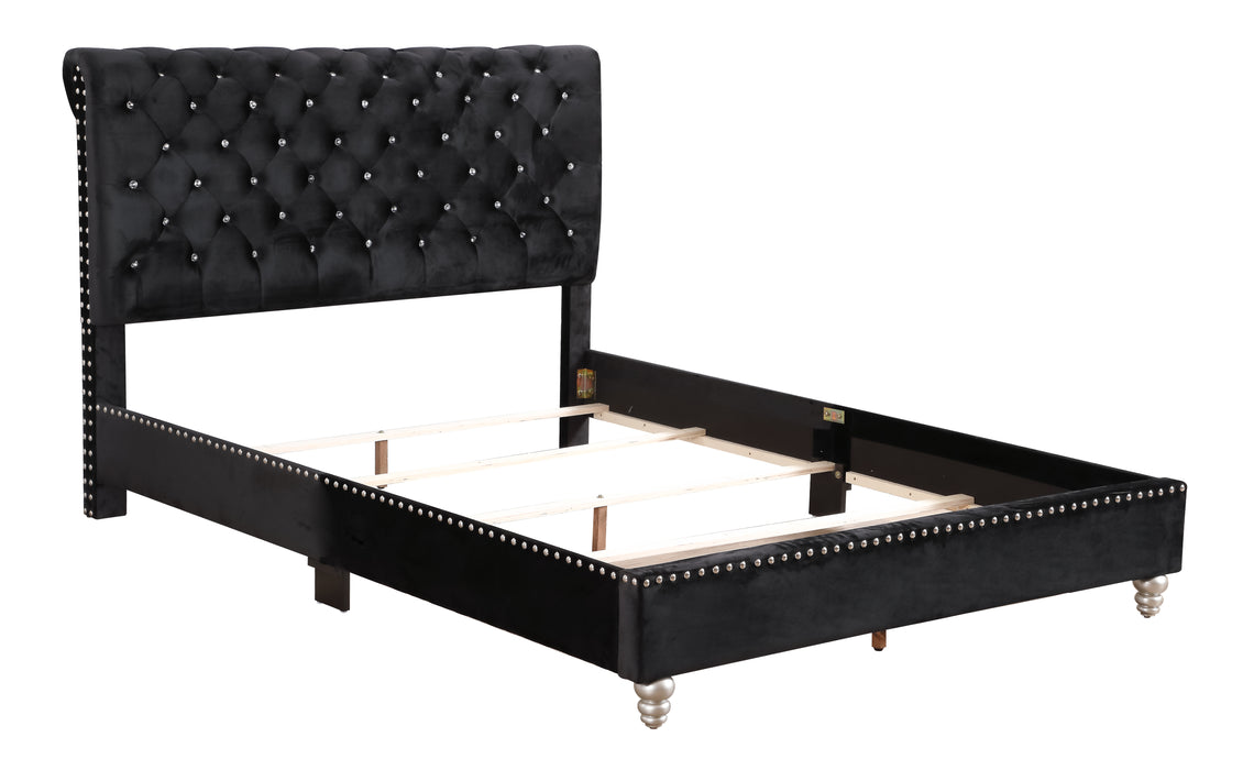 Glory Furniture Maxx G1942-UP Tufted UpholsteRed Bed , Black 