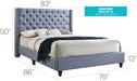 Glory Furniture Julie G1951-UP Full UpholsteRed Bed Blue 