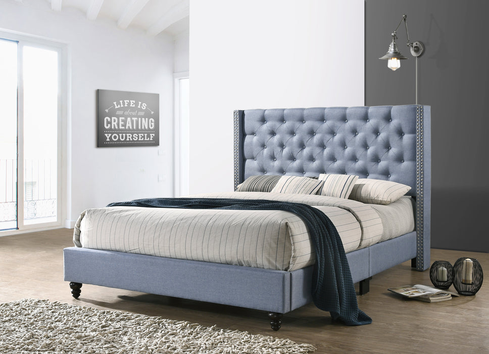 Glory Furniture Julie G1951-UP Full UpholsteRed Bed Blue 
