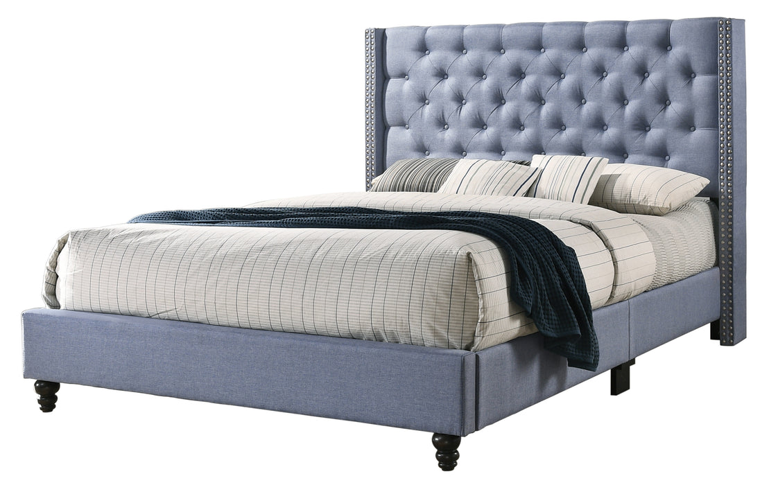 Glory Furniture Julie G1951-UP Full UpholsteRed Bed Blue 