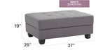 Glory Furniture Nyla G202-O Ottoman , GrayG202-O